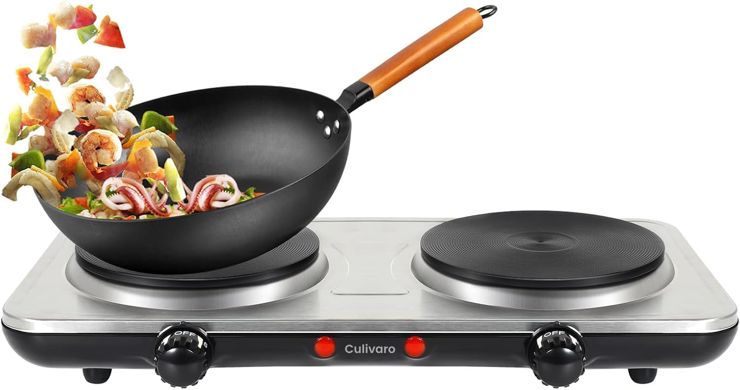Culivaro Double Cast Iron Hot Plate, 1000W Electri